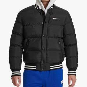 Champion mens Varsity Bomber Puffer Jacket  Large   New